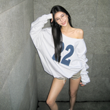 IFOMT Y2K Printed Hoodies Women Sexy Off Shoulder Loose Oversized Tops Female Casual Hoody Chic Korean Autumn Sweatshirts
