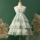 Ifomt Love Organza ~ Sweet Lolita JSK Dress Tiered Cute Mini Party Dress Gothic Y2k Pink Princess Dresses