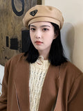 IFOMT 3 Colors Vintage Solid Color Woolen Beret Hat