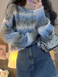 IFOMT Ombre Cable Knit Short Sweater
