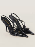 IFOMT Belt Buckle Hollow Pointed-Toe Split-Joint Pumps Sandals Sling Shoes