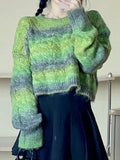 IFOMT Ombre Cable Knit Short Sweater