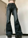 IFOMT Low Rise Washed Slim-Fit Boot-Cut Jeans