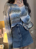 IFOMT Ombre Cable Knit Short Sweater