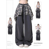 Ifomt Hip Hop Dance Trousers y2k pants cargo Sweatpants with Stylish Skirt Hem Design for Fall Loose Fit streetwear women baggy pants