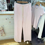 Ifomt New Purple Drawstring Straight Sweatpants Women Autumn Streetwear High Waist Cotton Trouser Casual Vintage Sport Loose Long Pant