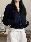 IFOMT Zip Up Cardigan Loose Hoodie