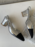 IFOMT Contrast Color Pointed-Toe Round Cut Sling Shoes