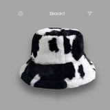 IFOMT Fluffy Cow Plush Bucket Hat