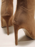 IFOMT Pointed-Toe Solid Color Split-Joint Boots Pumps