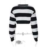 IFOMT Outfits Knitting Deep V Button Striped High Waist Long Sleeve Women'S  Tops Y2K Streetwear Wholesale Winter Fashion Clothing