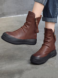 IFOMT Original Irregular Casual Zipper Booties
