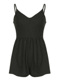 IFOMT Spring Outfits Sweetown Cross Backless Sexy Boho Black Wide Leg Rompers Womens Sleeveless V Neck A Line Casual Summer Vacation Playsuits