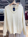 Ifomt Cute Twisted Flower Knitting Sweaters Women Winter Warm V-neck Casual Streetwear Long Sleeve Pullover Sweet Y2K Lady Tops Fall