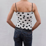 IFOMT Outfit Womens Elegant Cute Slim Fitted Square Neck Camisoles Summer Sleeveless Open Back Dot Print Tank Tops Vest Streetwear