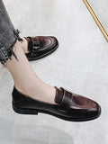 IFOMT Shallow Cut Square-Toe Loafers