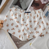 Ifomt Deer Print Cute Three Button Home Sports Shorts Elastic Waist Chic Women Summer Shorts Fashion Casual Sleepwear Trouser Y2K 2025
