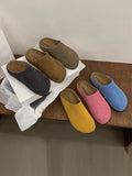 IFOMT Round-Toe Split-Joint Flat Shoes Slippers&Mules
