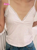 Ifomt 2025 New Style V-neck Lace Love Printed Camisole For Hot Girls Slim Sleeveless Tank Tops Y2K Fashion Bottoming Top Vest