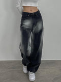 IFOMT Low Rise Washed Loose-Fit Baggy Jeans