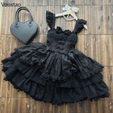 Ifomt Japanese Gothic Lolita Jsk Dress Elegant Women Kawaii Lace Ruffles Bow Princess Mini Dresses White Girls Sweet Y2k Party Dress