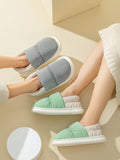 IFOMT Contrast Color Round-Toe Split-Joint Slippers