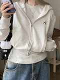 IFOMT Zip Up Cardigan Loose Hoodie