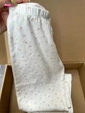 Ifomt American Retro Straight Pants Little Rabbit Print Cute Chic Long Pants Cotton Elastic Waist Homewear Casual Summer Trouser Women