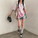 Ifomt Unisex Full New Shirt Outdoor Sweat Absorbent Quick Dry Soccer Jersey Summer Classic Casual Loose Exercise Training Jersey Tee Casual Outfit