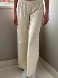 Ifomt Litter Yellow Duck Print Cute Straight Loose Women Trouser Cotton Elastic Wiast Homewear Outwear Casual Summer Pant 2025 New