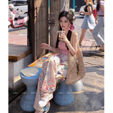 Ifomt Women's Graffiti Print Casual Baggy Y2k Harajuku Jogger Pants Vintage High Waist Baggy Trousers 2000s 90s Aesthetic Clothes 2024
