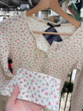 Ifomt Sweet Waffle Long Sleeve T-shirt Short Pajama Set Women New Buttons Tees+Lace Trim Short Pants Casual Floral Home 2 Piece Sets