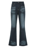 IFOMT Mid Rise Washed Flared Jeans