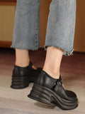 IFOMT Belt Buckle Mary Janes Platform Shoes
