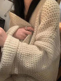 IFOMT Solid Baggy Knit Long Cardigan
