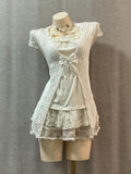 Ifomt Party Dresses Sweet 2-Piece Set Goth Lace Sexy Punk Vintage Halter Dress Ball Gown Harajuku Korea Bow Y2K Emo 2000s Fashion Rock