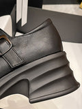 IFOMT Belt Buckle Mary Janes Platform Shoes