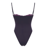 IFOMT Spring Outfits Lace Trim Bow Halter Rompers Women Sexy Hotsweet Fashion Patchwork Purple Bodysuit 2024s Trendy New