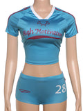 Ifomt Weird Puss Sporty 2 Piece Set Women Tracksuit Y2K Letter Print Shorts Crop Tops+Shorts Casual Activity Sporty Streetwear Outfits Casual Outfit
