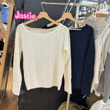 Ifomt 2025 New Autumn Winter Large Collar Sweet Chic Sweater Long Sleeve Solid Color Knitting Women Tops Simple Casual Short Pullovers