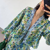 IFOMT Party Otufit Fashion Print Two Piece Sets Women Trendy Loose Long Sleeve Lace Up Shirts Wide Legs Trousers 2 Piece Set Female Commuting Suits