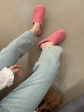 IFOMT Round-Toe Split-Joint Flat Shoes Slippers&Mules