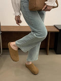 IFOMT Round-Toe Split-Joint Flat Shoes Slippers&Mules