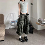 Ifomt American Camouflage Jeans Men's and Women's High Street Loose Straight Leg Casual Versatile Seven-minute Denim Pants Male Casual Outfit