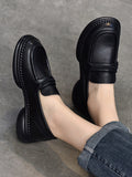 IFOMT Round-Toe Solid Color Square-Toe Shoes