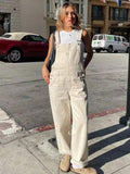 Ifomt Pockets Denim Jumpsuit Woman Autumn Spring Jeans Pant Casual American Overalls Streetwear Vintage Y2k Summer Cotton Trousers