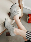 IFOMT Lace-Up Pointed-Toe Split-Joint Pumps