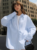 IFOMT Oversized Shirts Dress Women 2024 New Fashion Baggy Turn Collar Cover-up Femme Casual Loose Holiday Beach Dresses Womens