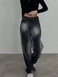 IFOMT Low Rise Washed Loose-Fit Baggy Jeans
