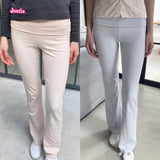 Ifomt Pink Blue Sweet Chic Micro Flared Pants New High Waisted Slim Yoga Pants Women's Hip Lifting Casual Sports Fitness Trouser